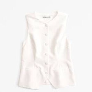 Abercrombie & Fitch XL Cream Button-Up Vest
